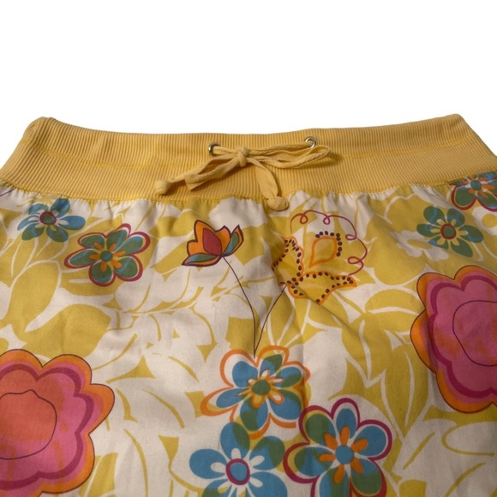 Nilla Shields Yellow Floral Skirt Front Tie Size S